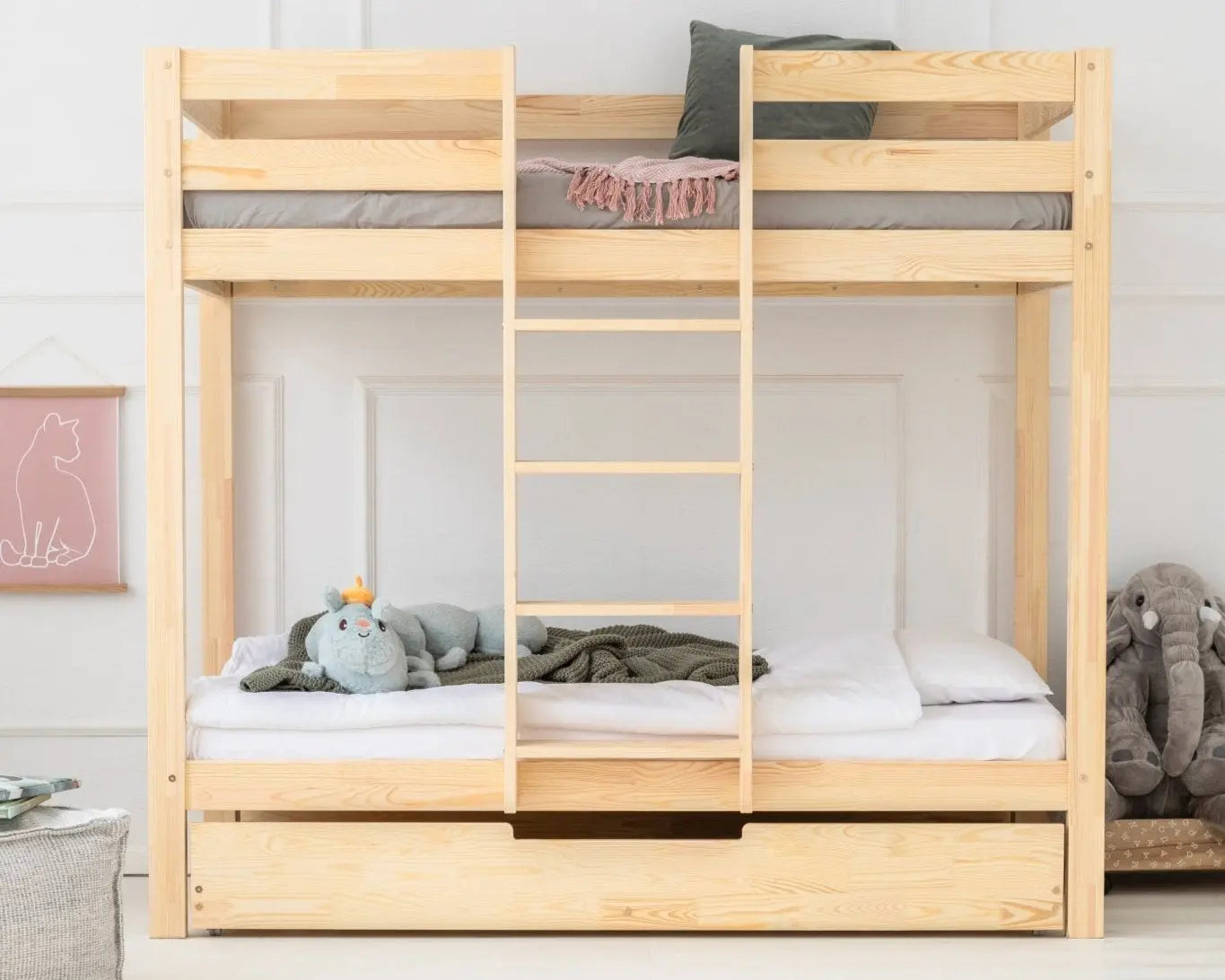 Houten Stapelbed Ronald - bopien.nl met lade