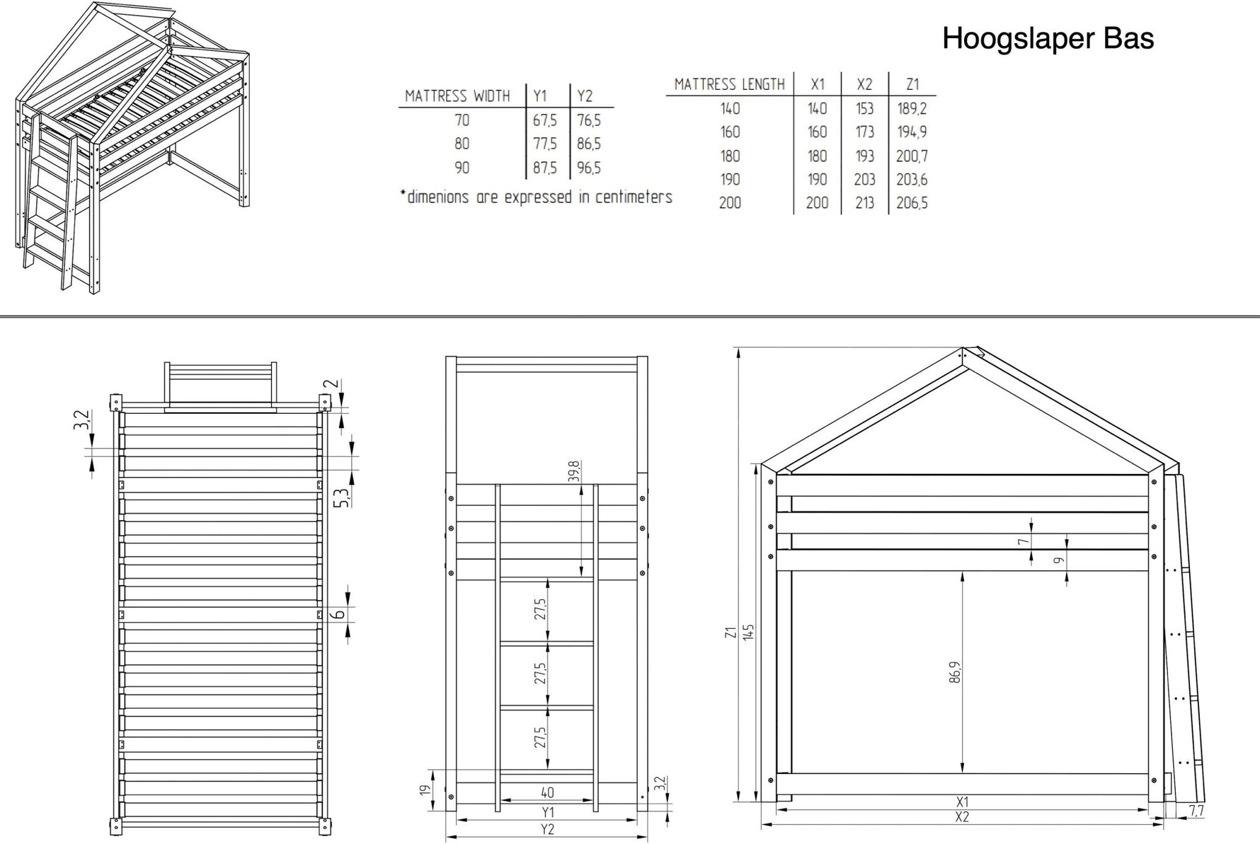 Halfhoogslaper Bas (trap korte zijde) - bopien.nl